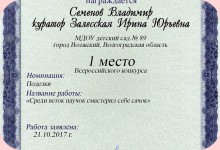 Изображение из альбома Дипломы Залесской Ирины Юрьевны