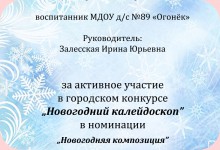Изображение из альбома Дипломы Залесской Ирины Юрьевны